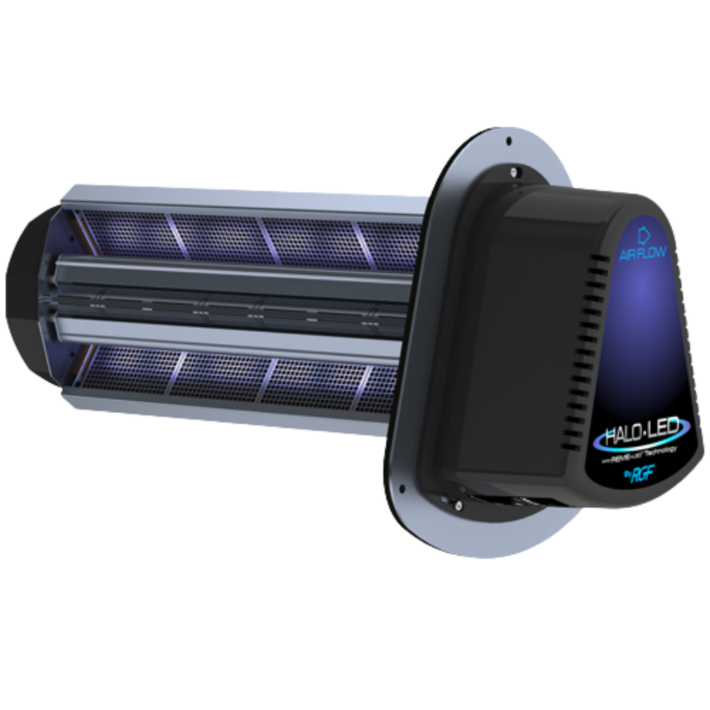 Advanced Reme Halo UV light installed in HVAC system to purify air and eliminate bacteria